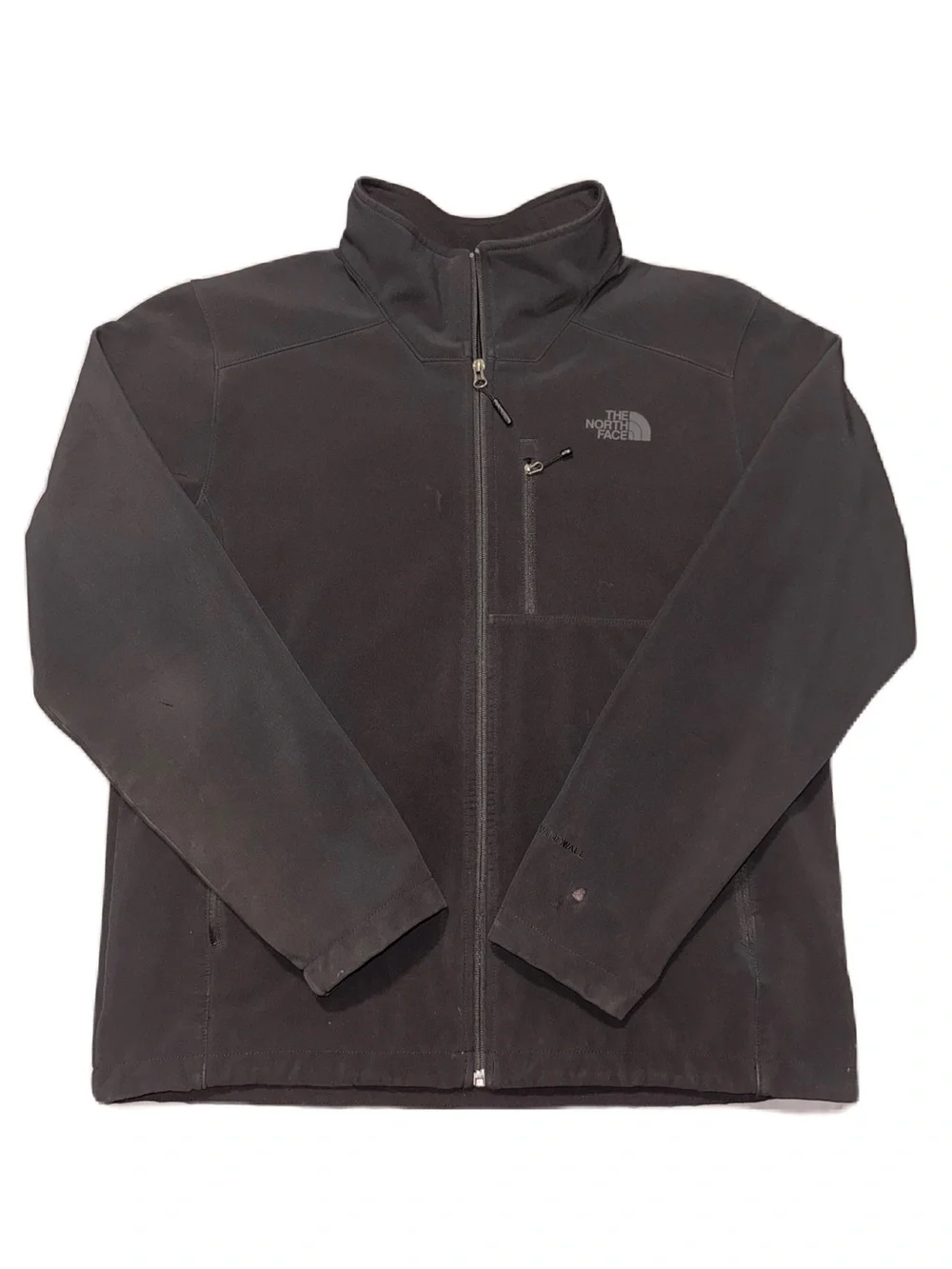 The North Face Windwall Full-Zip Soft Shell Jacket Black Logo